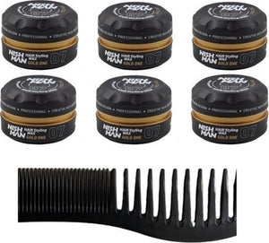 Nishman 07 Hair Styling Wax Gold One 6 stuks + Gratis Styling Comb